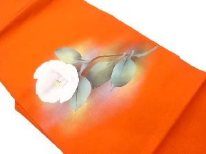 塩瀬金彩手描き椿模様名古屋帯